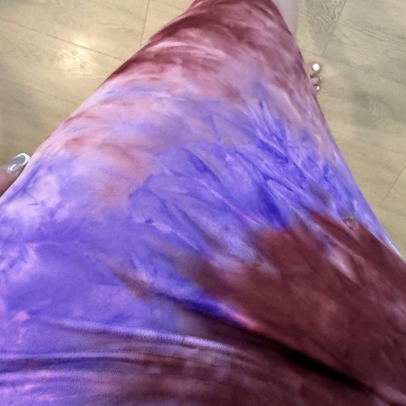 Fashion Nova Purple and Red Tie-Dye Midi Dress - Picture 4 of 4